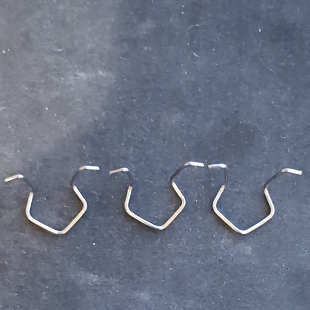 Three Locking Silver Spring Retention Clips New